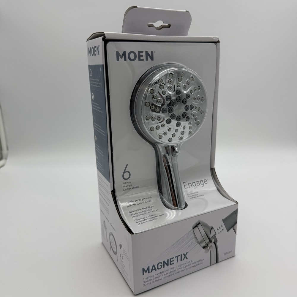 Moen Magnetix Engage Chrome 6 Settings Handheld Showerhead‎ 2 gpm Water Pressure